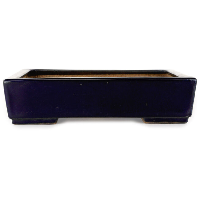 Pot à bonsaï carré bleu foncé de Hattori - 207 x 207 x 53 mm