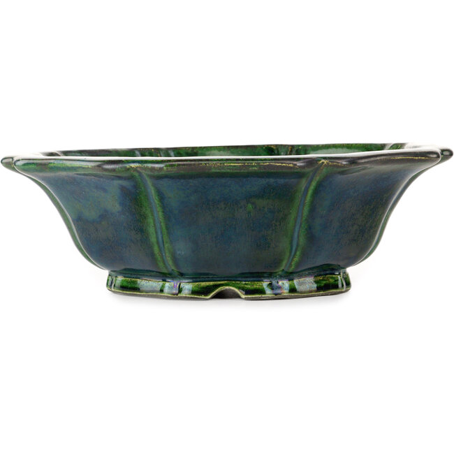 Pot à bonsaï Lotus vert de Mazan - 300 x 300 x 100 mm