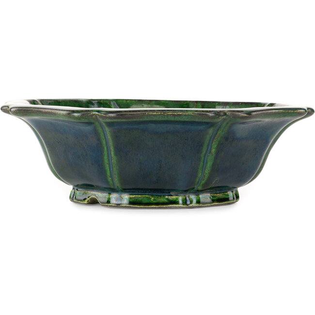 Pot à bonsaï Lotus vert de Mazan - 300 x 300 x 100 mm