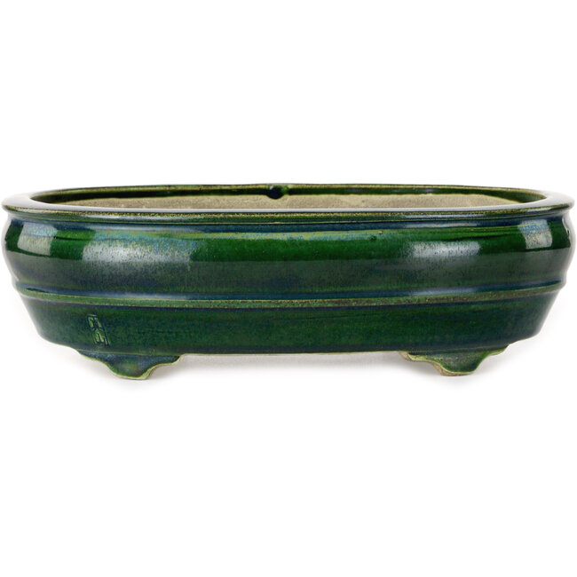 Vaso bonsai ovale verde di Mazan - 290 x 215 x 85 mm