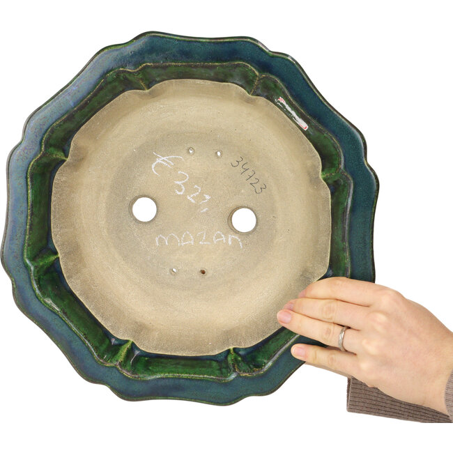 Lotusgrüner Bonsaitopf von Mazan - 300 x 300 x 100 mm