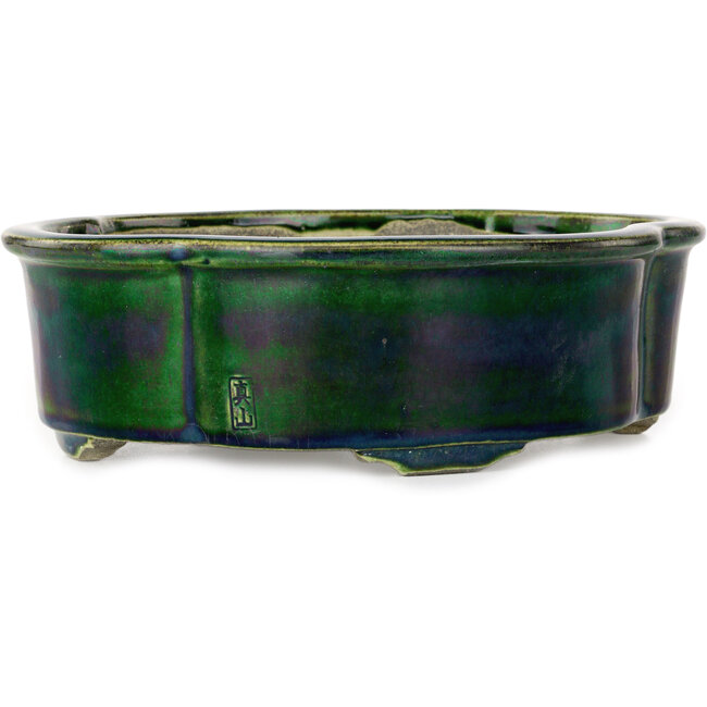 Pot à bonsaï vert Mokko par Mazan - 250 x 215 x 75 mm