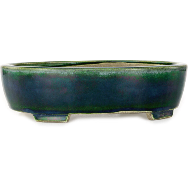 Maceta ovalada verde para bonsái de Mazan - 252 x 210 x 70 mm