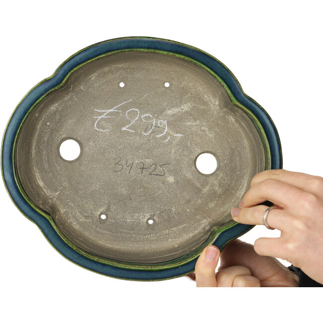 Mokko grüner Bonsaitopf von Mazan – 250 x 215 x 75 mm