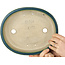 Oval green bonsai pot by Mazan - 252 x 210 x 70 mm
