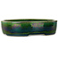 Oval green bonsai pot by Mazan - 222 x 175 x 52 mm