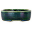 Oval green bonsai pot by Mazan - 222 x 175 x 52 mm