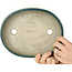 Oval green bonsai pot by Mazan - 222 x 175 x 52 mm