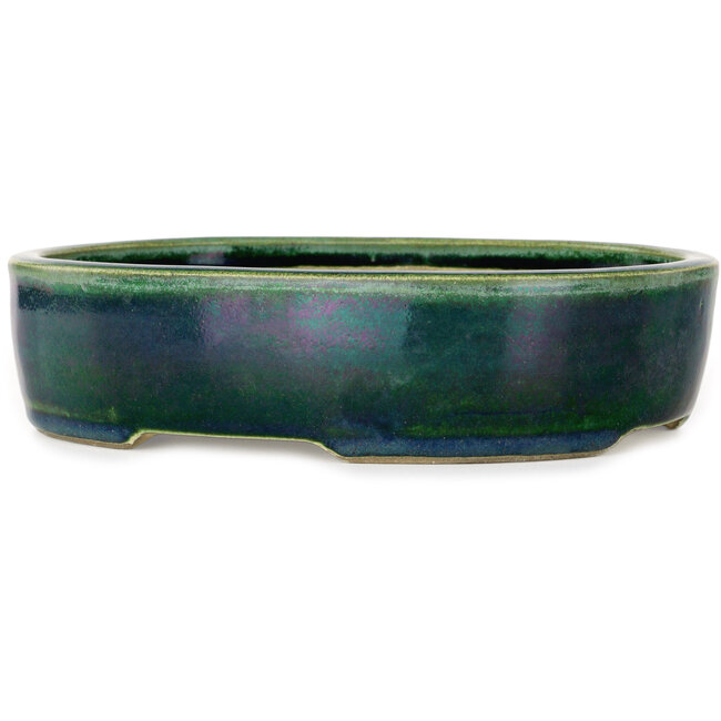 Ovale groene bonsaipot van Mazan - 222 x 175 x 52 mm