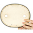 Pot à bonsaï ovale vert Mazan - 222 x 175 x 52 mm