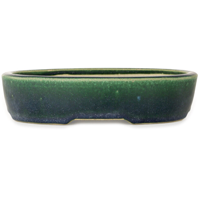 Oval green bonsai pot by Mazan - 227 x 187 x 50 mm