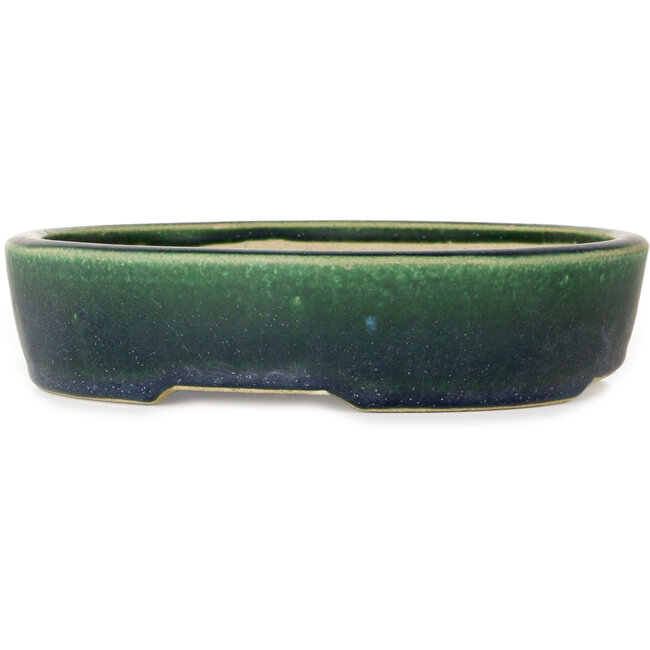 Pot à bonsaï ovale vert Mazan - 227 x 187 x 50 mm