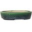 Pot à bonsaï ovale vert Mazan - 227 x 187 x 50 mm