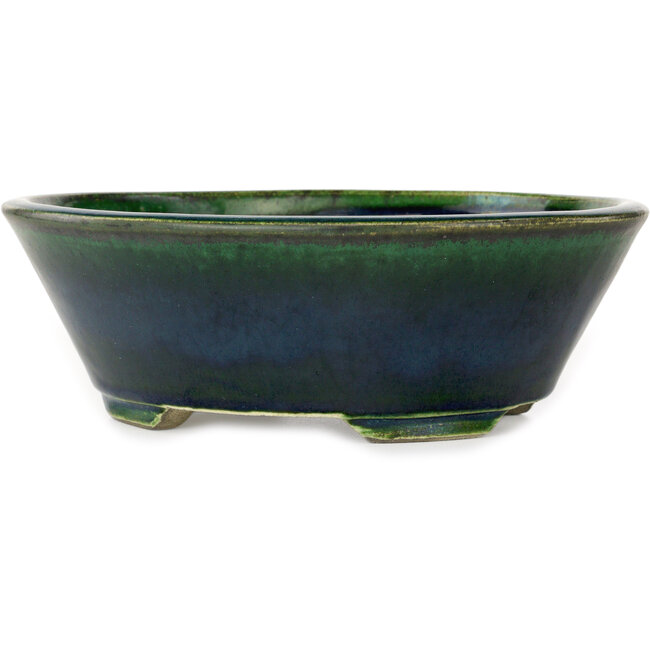 Oval green bonsai pot by Mazan - 230 x 200 x 75 mm