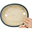 Pot à bonsaï ovale vert Mazan - 227 x 187 x 50 mm