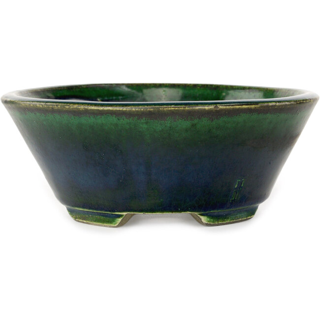 Vaso bonsai ovale verde di Mazan - 230 x 200 x 75 mm