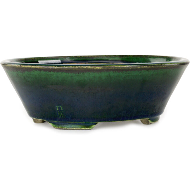 Vaso bonsai ovale verde di Mazan - 230 x 200 x 75 mm