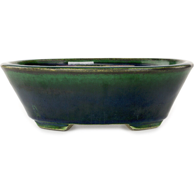 Oval green bonsai pot by Mazan - 230 x 200 x 75 mm