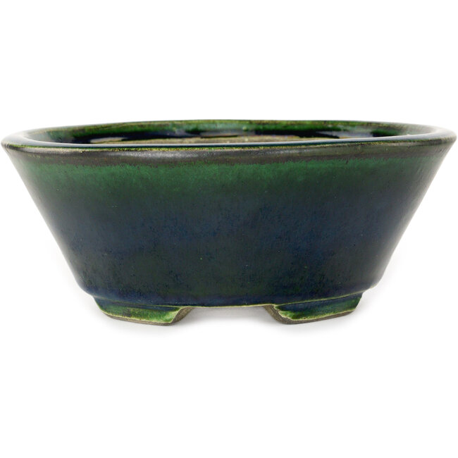 Maceta ovalada verde para bonsái de Mazan - 230 x 200 x 75 mm