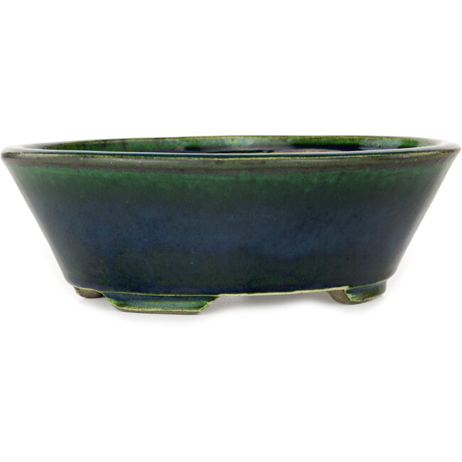 Maceta ovalada verde para bonsái de Mazan - 230 x 200 x 75 mm