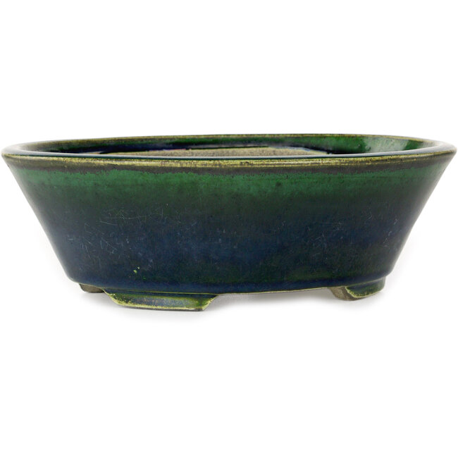 Vaso bonsai ovale verde di Mazan - 230 x 200 x 75 mm