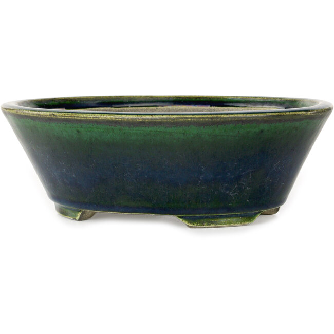 Pot à bonsaï ovale vert Mazan - 230 x 200 x 75 mm