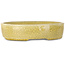 Ovale gele craquelé bonsaipot van Mazan - 223 x 177 x 155 mm