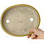 Ovale gele craquelé bonsaipot van Mazan - 223 x 177 x 155 mm