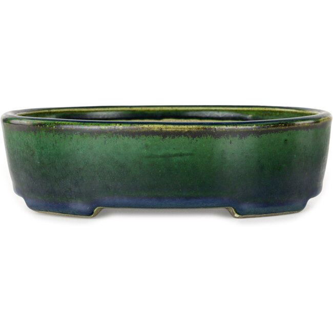 Ovale groene bonsaipot van Mazan - 192 x 160 x 55 mm