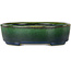 Pot à bonsaï ovale vert Mazan - 192 x 160 x 55 mm