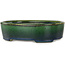 Oval green bonsai pot by Mazan - 192 x 160 x 55 mm