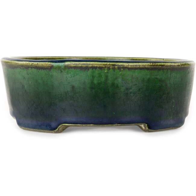 Ovale groene bonsaipot van Mazan - 192 x 160 x 55 mm