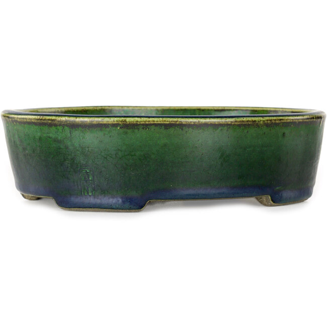 Vaso bonsai ovale verde di Mazan - 192 x 160 x 55 mm