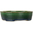 Oval green bonsai pot by Mazan - 192 x 160 x 55 mm