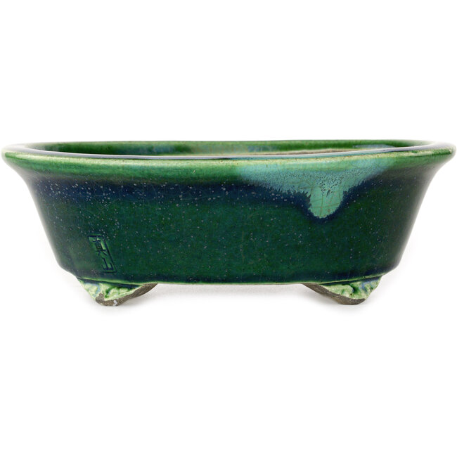 Ovale groene bonsaipot van Mazan - 193 x 167 x 63 mm