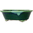 Oval green bonsai pot by Mazan - 193 x 167 x 63 mm