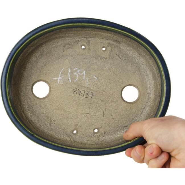 Vaso bonsai ovale verde di Mazan - 192 x 160 x 55 mm