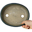 Oval green bonsai pot by Mazan - 192 x 160 x 55 mm