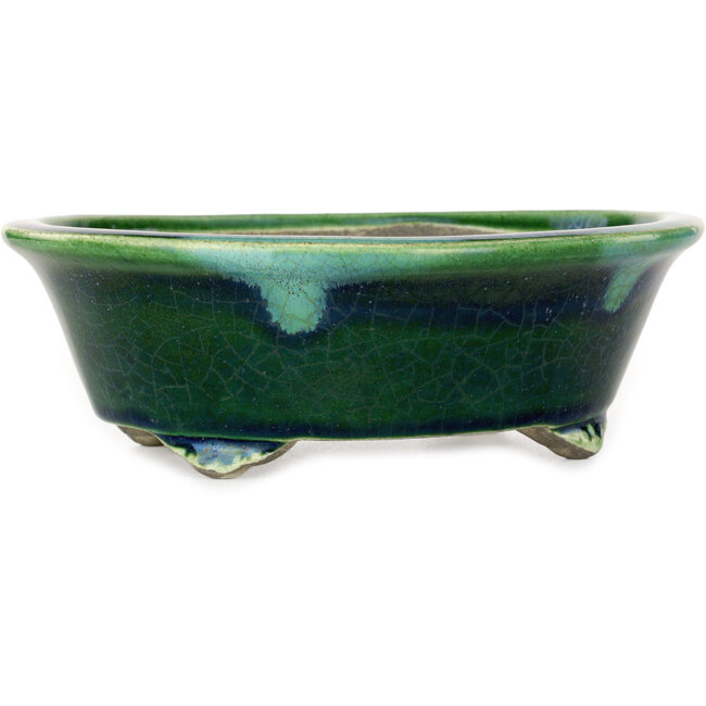 Ovale groene bonsaipot van Mazan - 193 x 167 x 63 mm