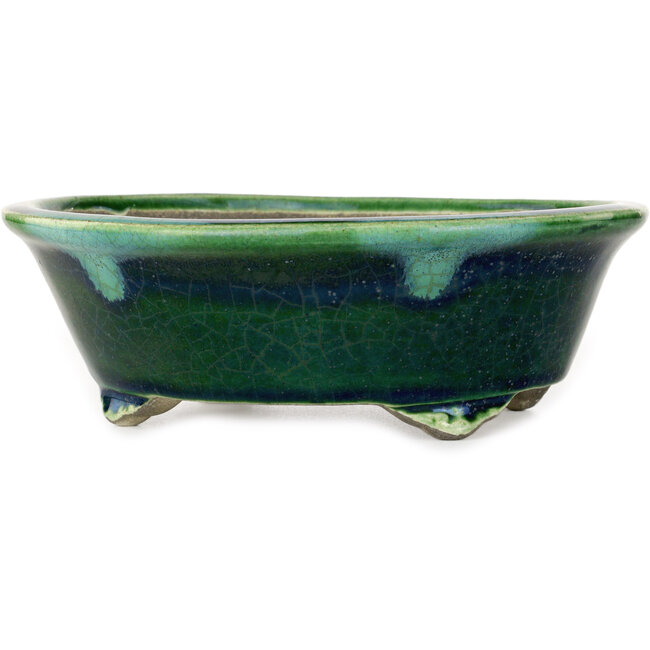 Vaso bonsai ovale verde di Mazan - 193 x 167 x 63 mm