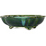 Mokko green bonsai pot by Terahata Satomi Mazan - 203 x 175 x 55 mm