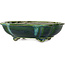 Mokko green bonsai pot by Terahata Satomi Mazan - 203 x 175 x 55 mm