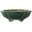 Mokko green bonsai pot by Terahata Satomi Mazan - 203 x 175 x 55 mm