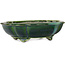 Mokko green bonsai pot by Terahata Satomi Mazan - 203 x 175 x 55 mm
