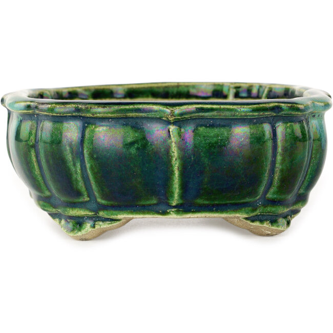 Lotusgroene bonsaipot van Terahata Satomi Mazan - 172 x 145 x 55 mm