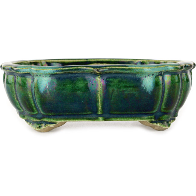 Vaso bonsai verde loto di Terahata Satomi Mazan - 172 x 145 x 55 mm