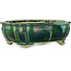 Lotusgroene bonsaipot van Terahata Satomi Mazan - 172 x 145 x 55 mm