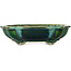 Mokko green bonsai pot by Terahata Satomi Mazan - 182 x 154 x 48 mm