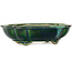 Mokko green bonsai pot by Terahata Satomi Mazan - 182 x 154 x 48 mm