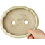 Mokko beige craquelé bonsai pot by Terahata Satomi Mazan - 182 x 154 x 48 mm